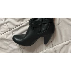 Black Buckle Boots, Below the Knee
